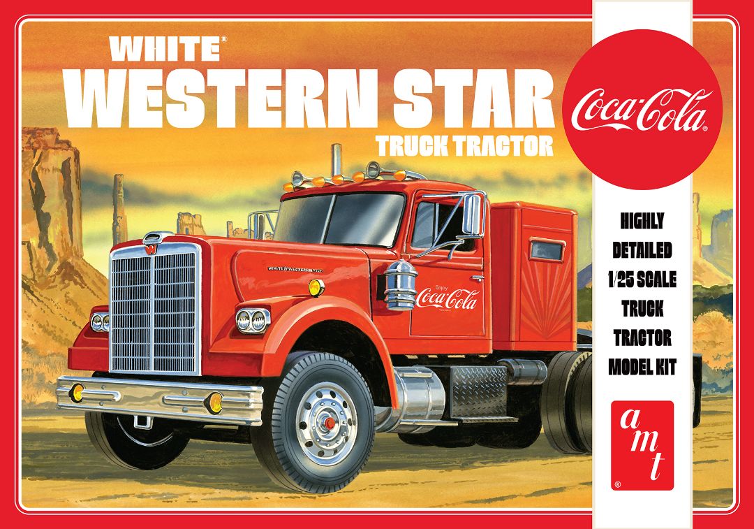 AMT White Western Star Semi Tractor (Coca Cola) 1/25 Model Kit