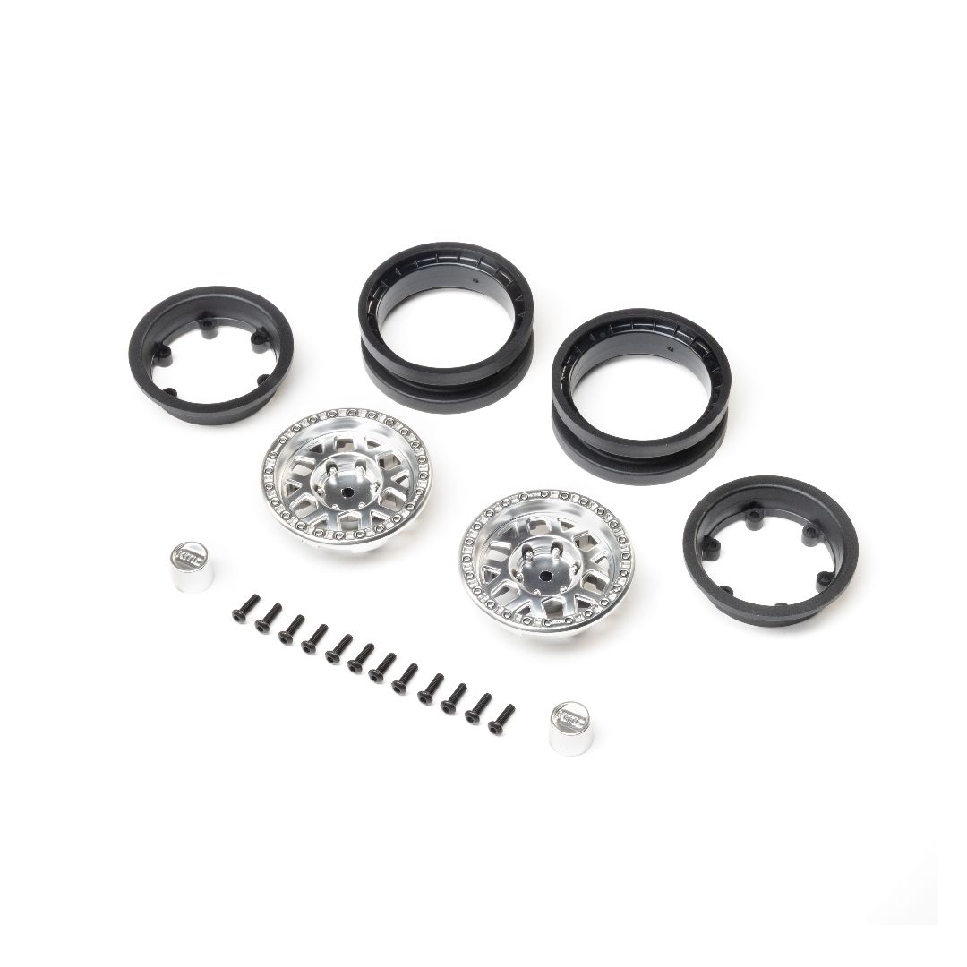 Axial 1.9" KMC Mesa Beadlock Wheels (2) - Satin Chrome Axial 1.9" KMC Mesa Beadlock Wheels (2) - Satin Chrome