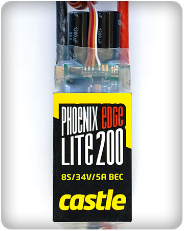 Castle Phoenix Edge Lite 200 25V 200A ESC w/ 5A BEC - Click Image to Close