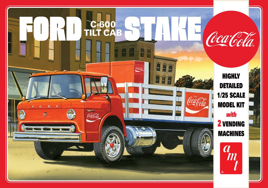 Damaged Box - AMT Ford C600 Stake Bed w/Coke Machines 1/25