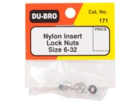 Du-Bro Nylon Insert Lock Nuts 6-32 (4/pkg) - 6 Pack
