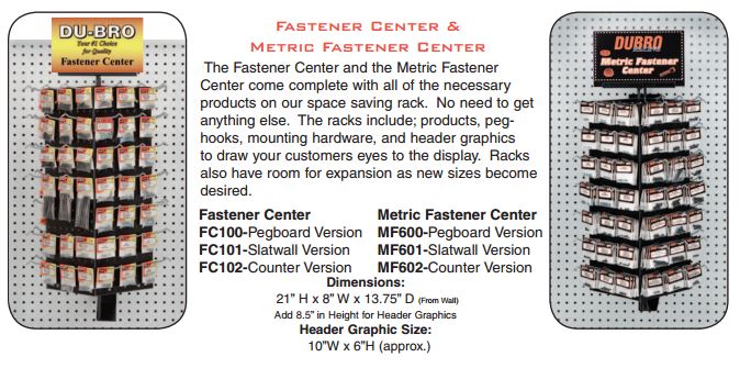 Du-Bro Fastener Center w/Merchandise (Counter)