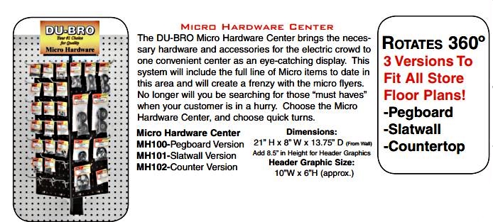 Du-Bro Micro Hardware Center w/Merchandise (Pegboard)