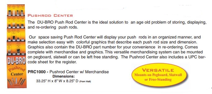 Du-Bro Pushrod Center with Merchandise