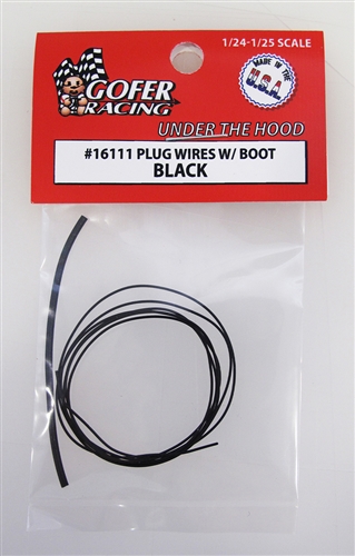 Gofer Racing Plug Wires With Boot - Black 1/24