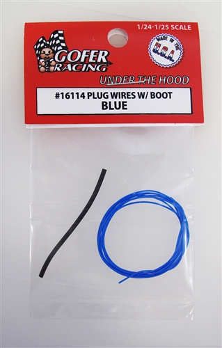 Gofer Racing Plug Wires With Boot - Blue 1/24