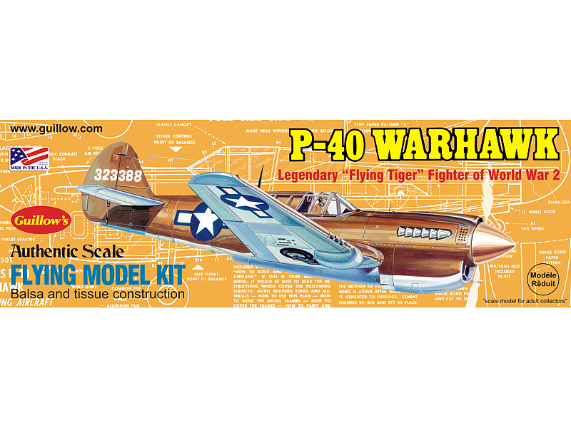 Guillow's 1/30 P-40 Warhawk Laser Cut Model Kit (1)