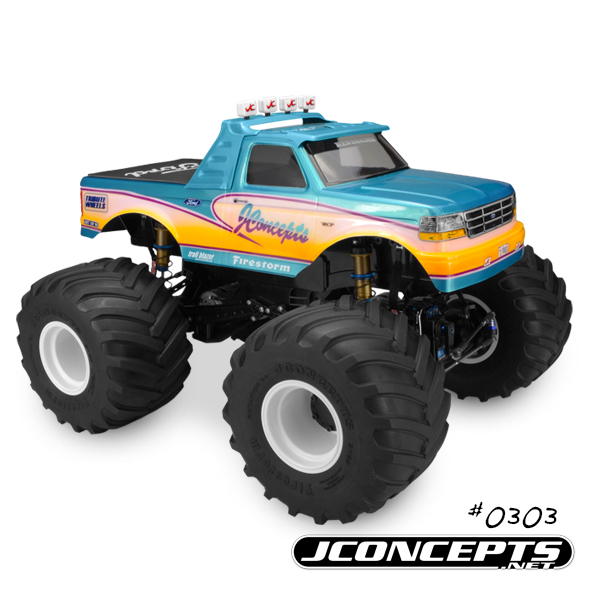 JConcepts 1993 Ford F-250 monster truck body w/racerback