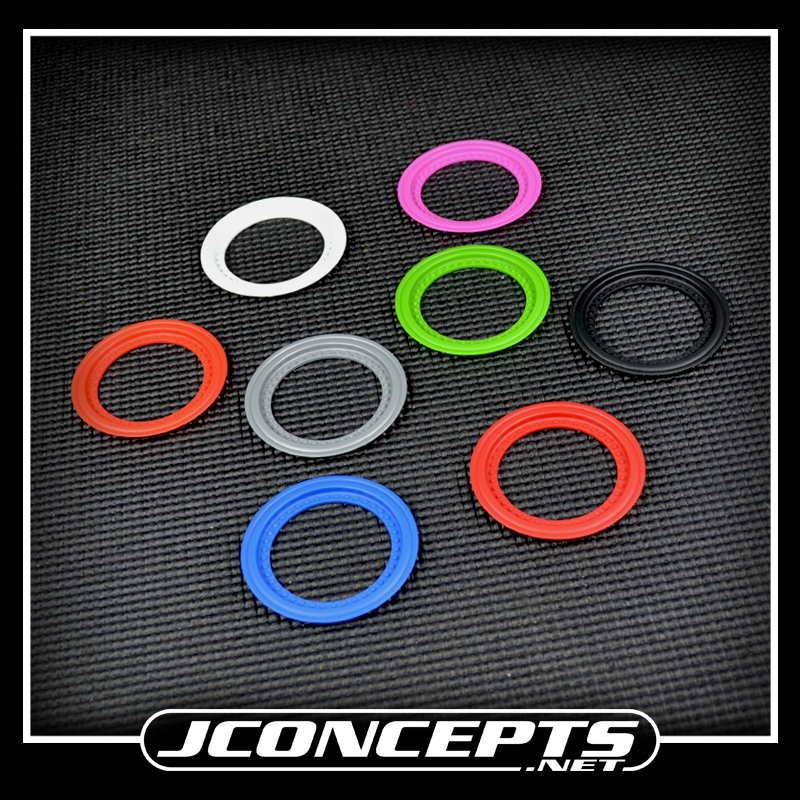 JConcepts Tribute wheel mock beadlock rings - white - glue-on