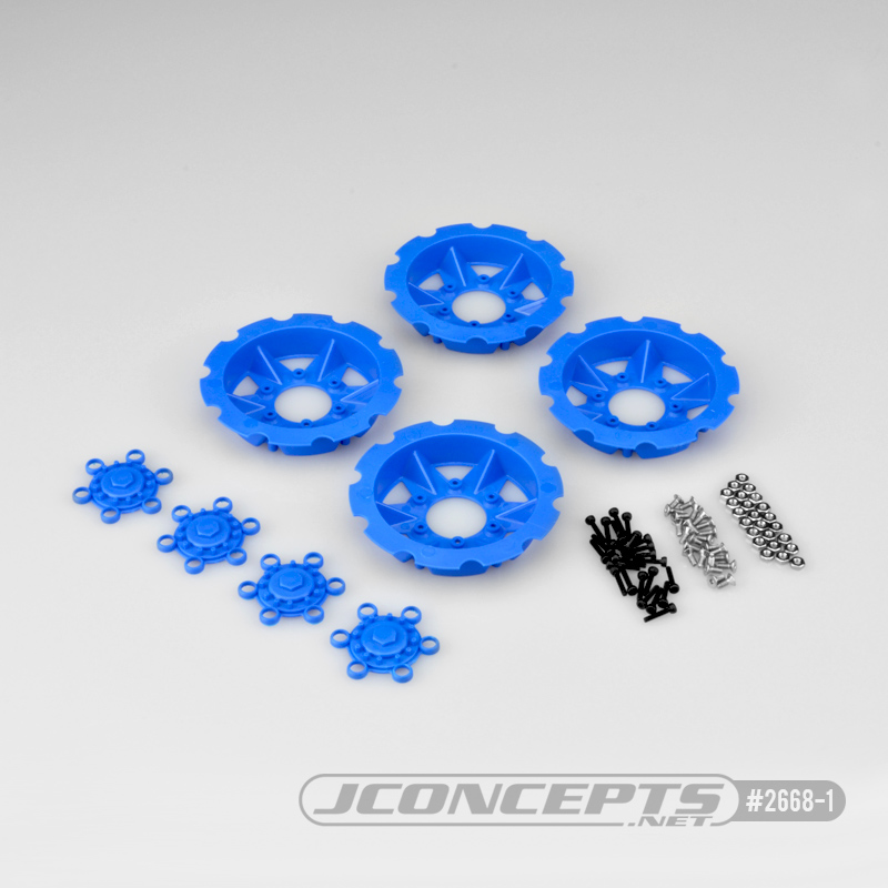 JConcepts Tracker wheel discs, 4pc - blue (Fits - #3379)