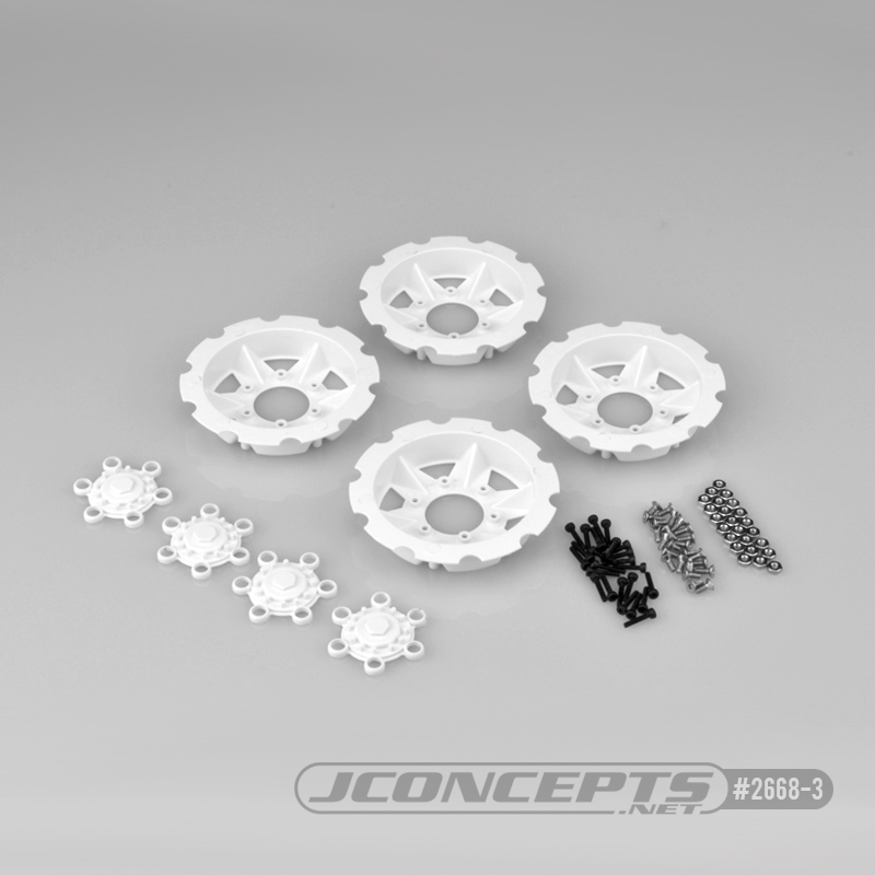 JConcepts Tracker wheel discs, 4pc - white (Fits - #3379)