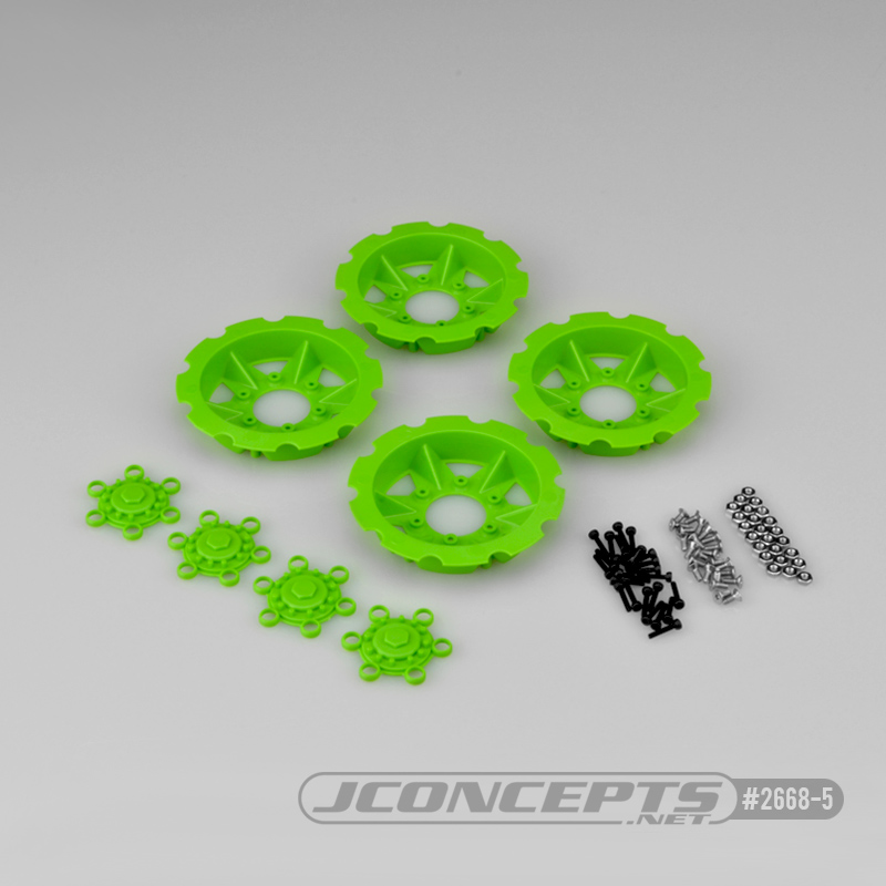 JConcepts Tracker wheel discs, 4pc - green (Fits - #3379)
