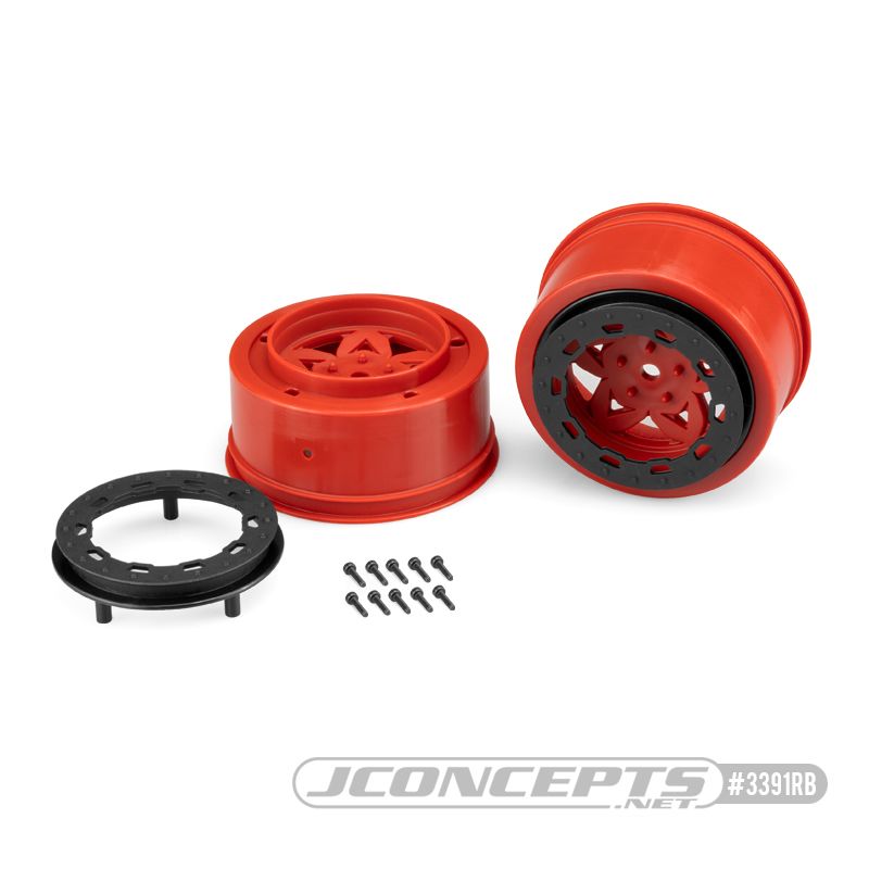 JConcepts Tremor, Slash rear, Slash 4x4 F&R wheel - red wheel /