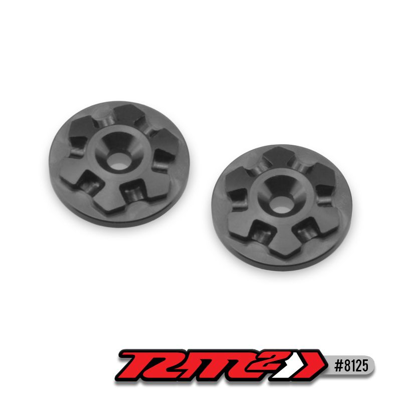 JConcepts RM2, Clover large flange 1/8th wing buttons - black