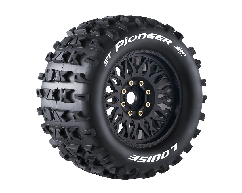 Louise R/C ST-Pioneer 3.8"-1/2" Offset, Blk/Chrm Whl 6.4" OD (2) Louise R/C ST-Pioneer 3.8"-1/2" Offset, Blk/Chrm Whl 6.4" OD (2)