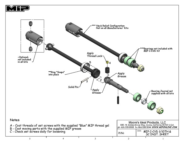MIP C-CVD Kit, Traxxas Electric Rustler, Stampede (2)