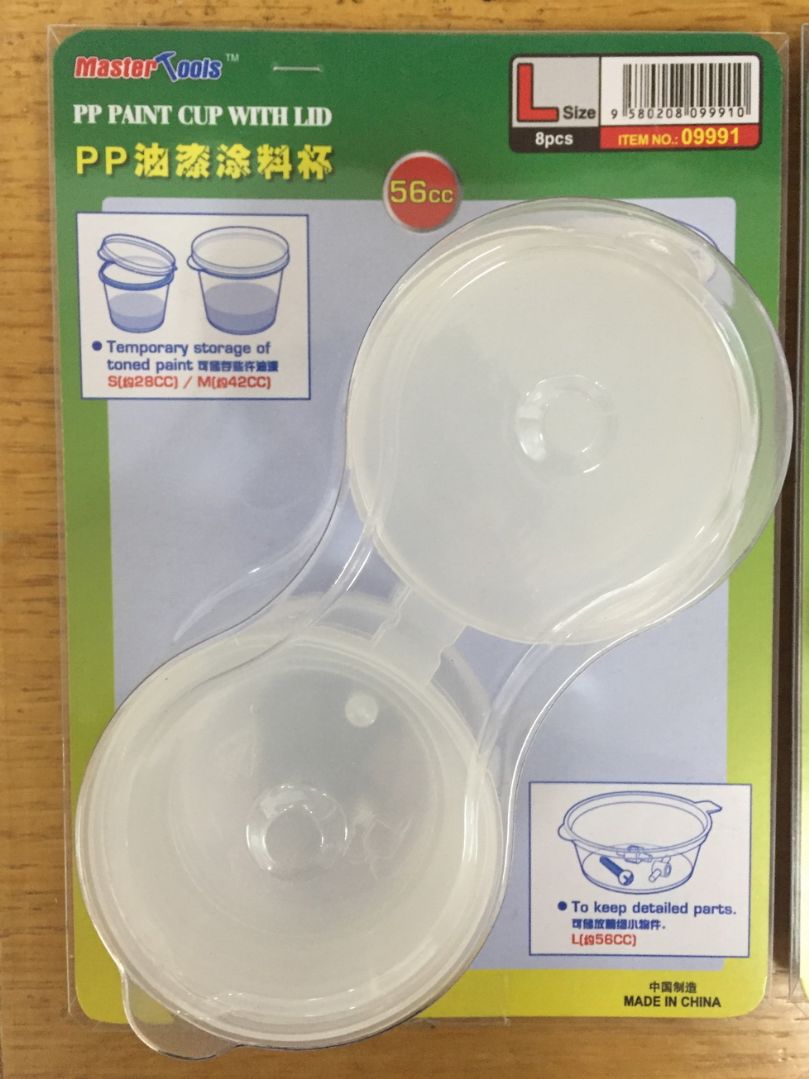 Master Tools PP Paint Cup with Lid - Large - 56cc X 8 pcs