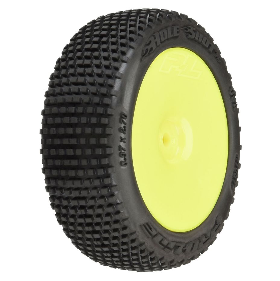 Pro-Line Hole Shot 3.0 Buggy Tires MTD Velocity Yellow Wheels Pro-Line Hole Shot 3.0 Buggy Tires MTD Velocity Yellow Wheels