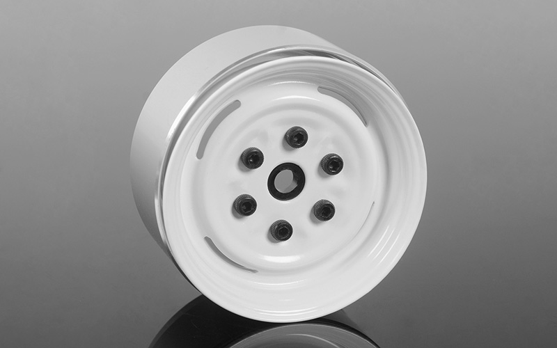 RC4WD 1.55" Vintage Yota 6 Lug Steel Beadlock Wheels (White) (4) - Click Image to Close