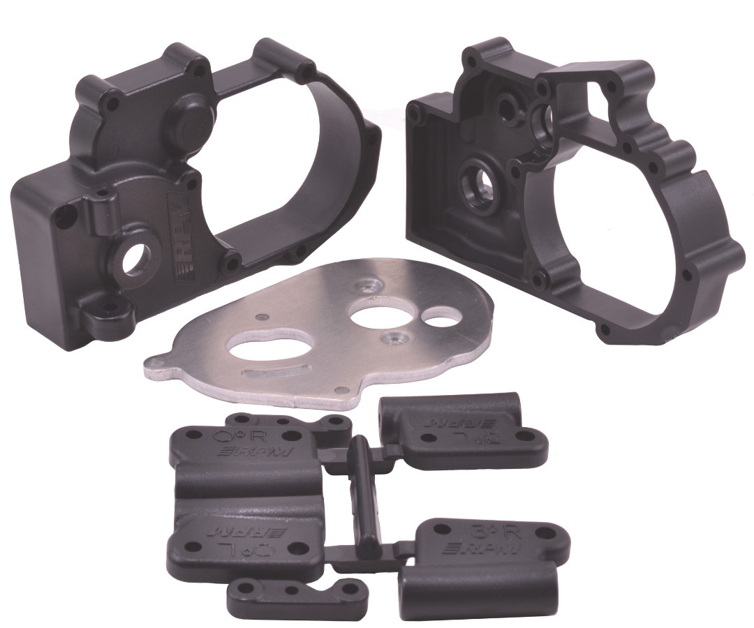 RPM Hybrid Gearbox Housing & Rear Mounts (Black) - Click Image to Close