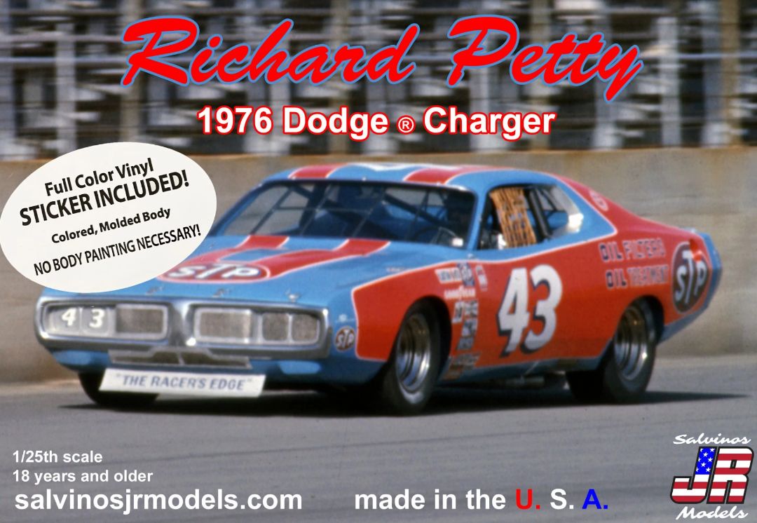 Salvinos JR 1/24 Richard Petty 1976 Dodge Charger Vinyl Wrap