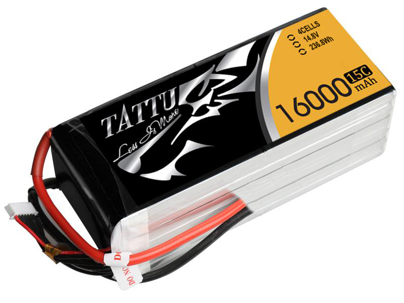 Tattu 16000mAh 4S1P 14.8V 15C LiPo No Plug Soft Case Tattu 16000mAh 4S1P 14.8V 15C LiPo No Plug Soft Case