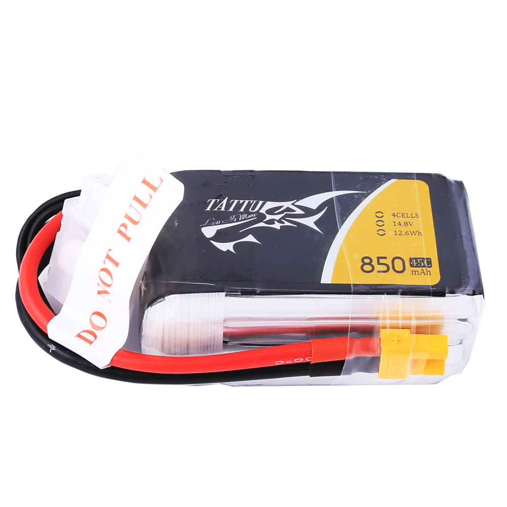 Tattu 850mAh 4S1P 14.8V 45C LiPo XT30 Plug Soft Case Tattu 850mAh 4S1P 14.8V 45C LiPo XT30 Plug Soft Case