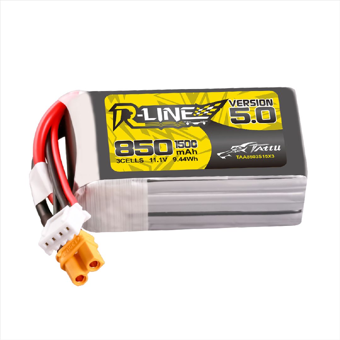 Tattu R-Line 5.0 850mAh 3S 11.1V 150C Lipo w/ XT30U-F Plug