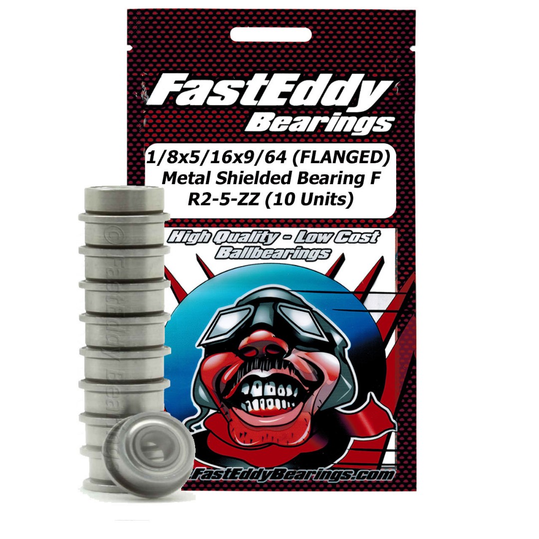 Fast Eddy 1/8x5/16x9/64 (FLANGED) Metal Shielded Bearings (10)
