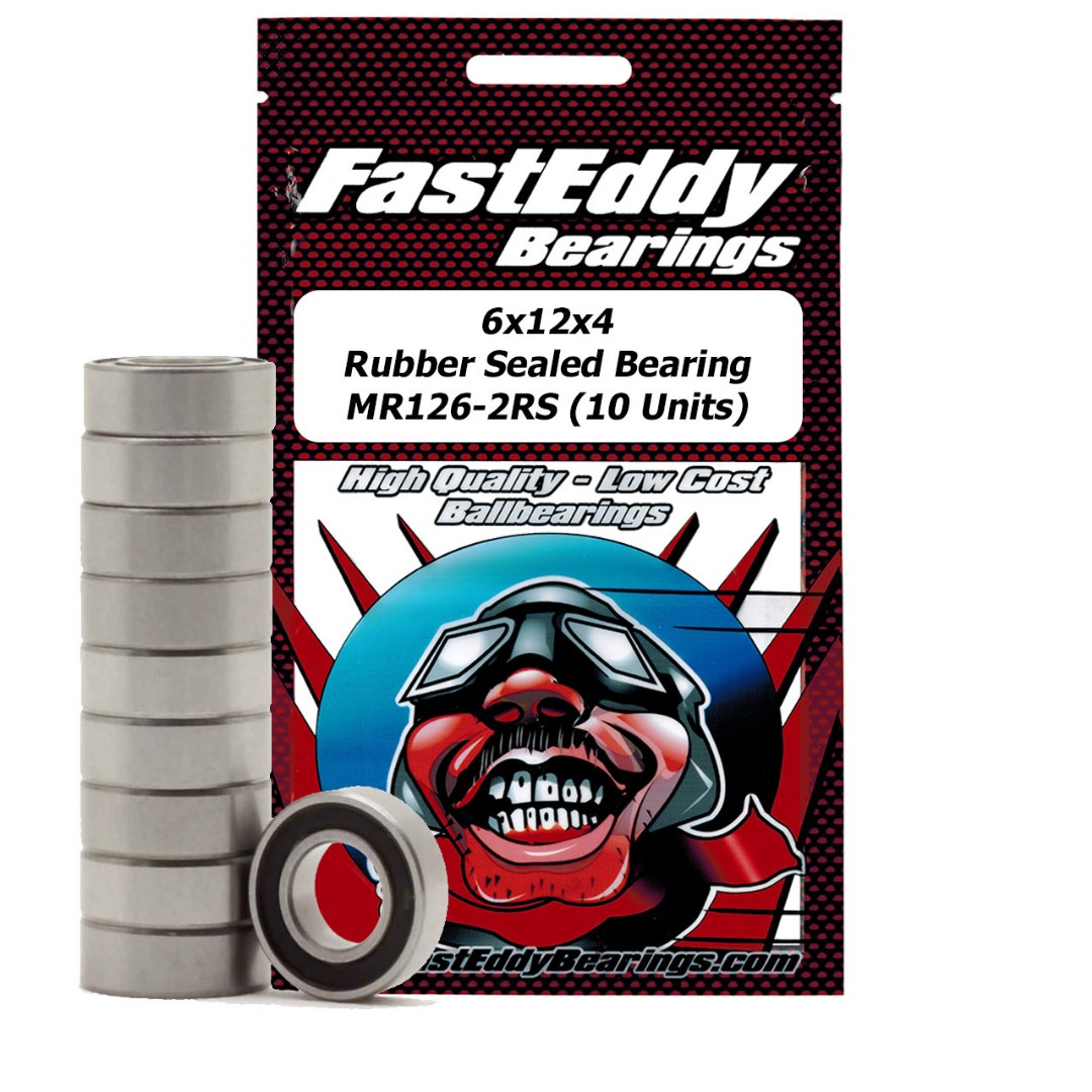 Fast Eddy Tamiya 1260 Rubber Sealed Replcmnt Bearing 6X12X4 (10)