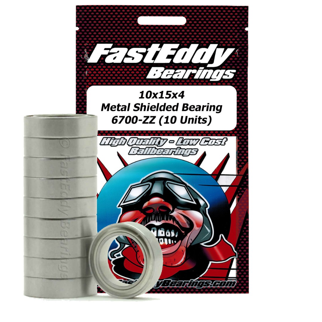 Fast Eddy Tamiya 1510 Metal Shielded Replcmnt Brng 10X15X4 (10)