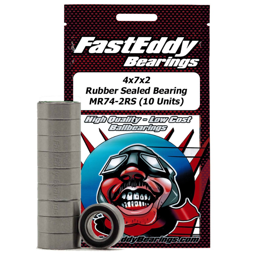 Fast Eddy 4x7x2.5 Rubber Sealed Bearings MR74-2RS (10)