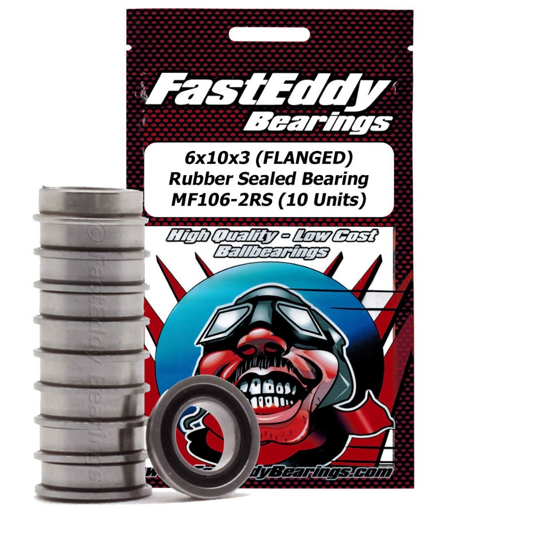 Fast Eddy 6x10x3 (Flanged) Rubber Sealed Bearing (10 Units)