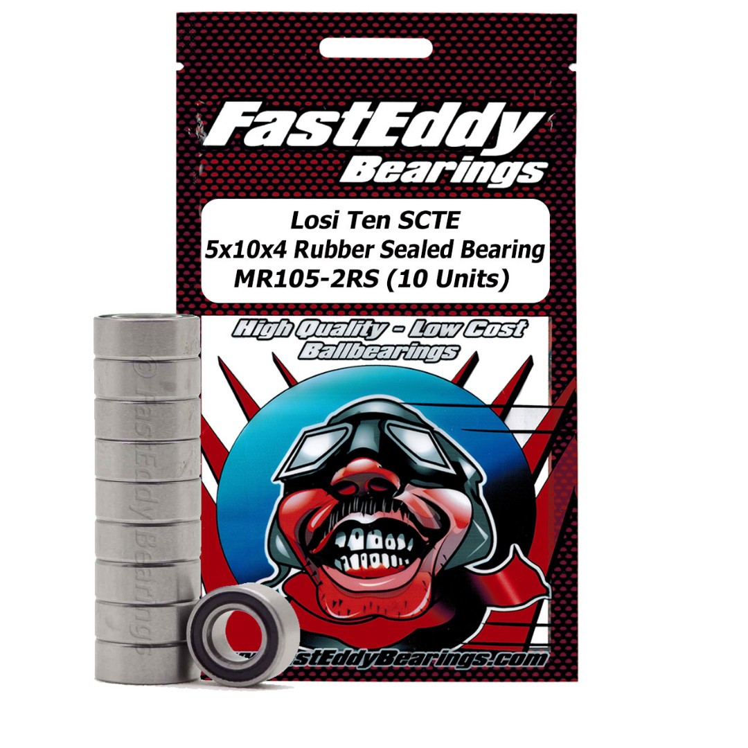 Fast Eddy Losi Ten SCTE 5x10x4 Rubber Sld Bearing MR105-2RS (10)