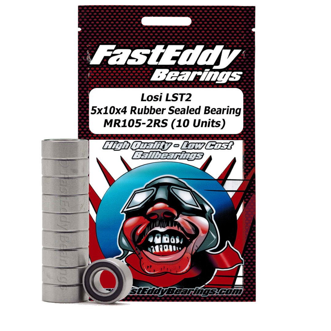 Fast Eddy Losi LST2 5x10x4 Sealed Bearing MR105-2RS (10 Units)
