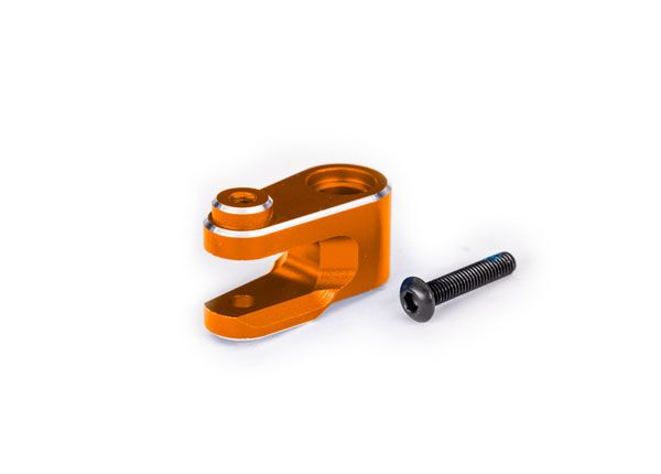Traxxas Servo horn, steering, orange-anodized aluminum