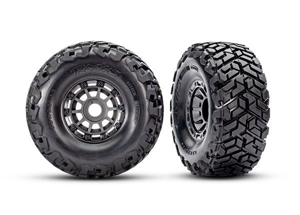 Traxxas Tires & wheels, Maxx Slash belted tires on grey wheels
