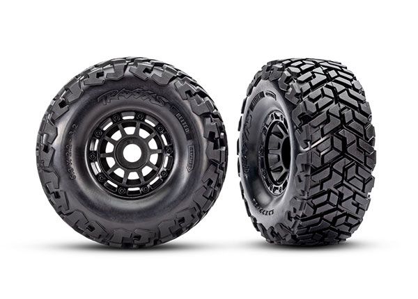 Traxxas Tires & wheels, Maxx Slash belted tires on black wheels