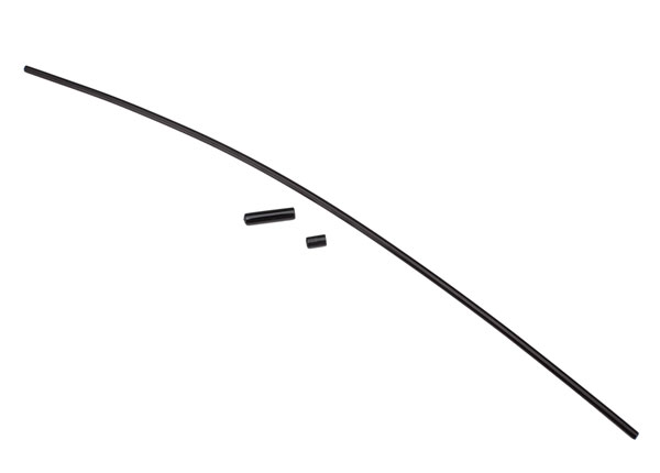 Traxxas Antenna, tube, black (1)/ vinyl antenna cap (1)/ wire r