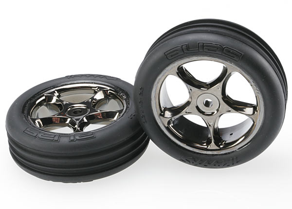 Traxxas Tires & wheels Tracer 2.2" Black Chrome