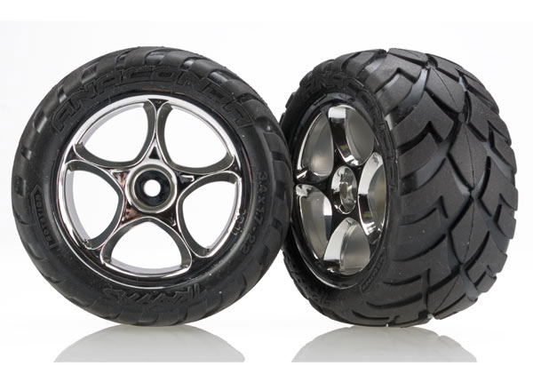 Traxxas Anaconda Rear Tires w/Tracer Whls (2) (VXL Bandit) (Chr)