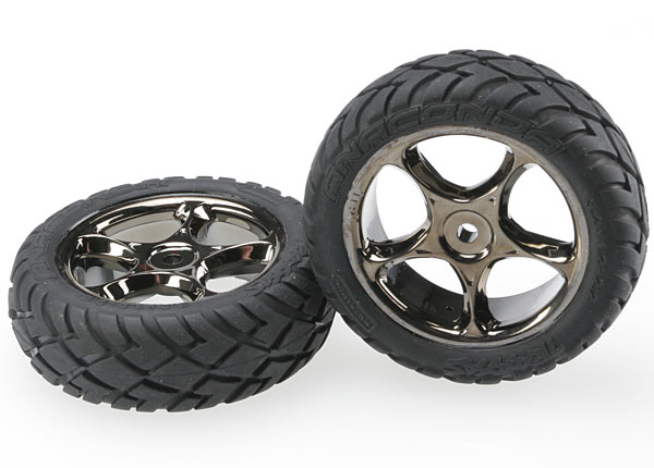 Traxxas Tires & wheels Tracer 2.2" Black Chrome