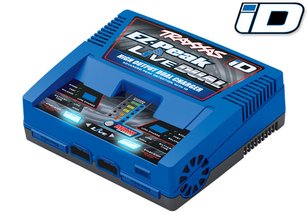 Traxxas Charger, EZ-Peak Live Dual, 200W, NiMH/LiPo with iD Auto - Click Image to Close