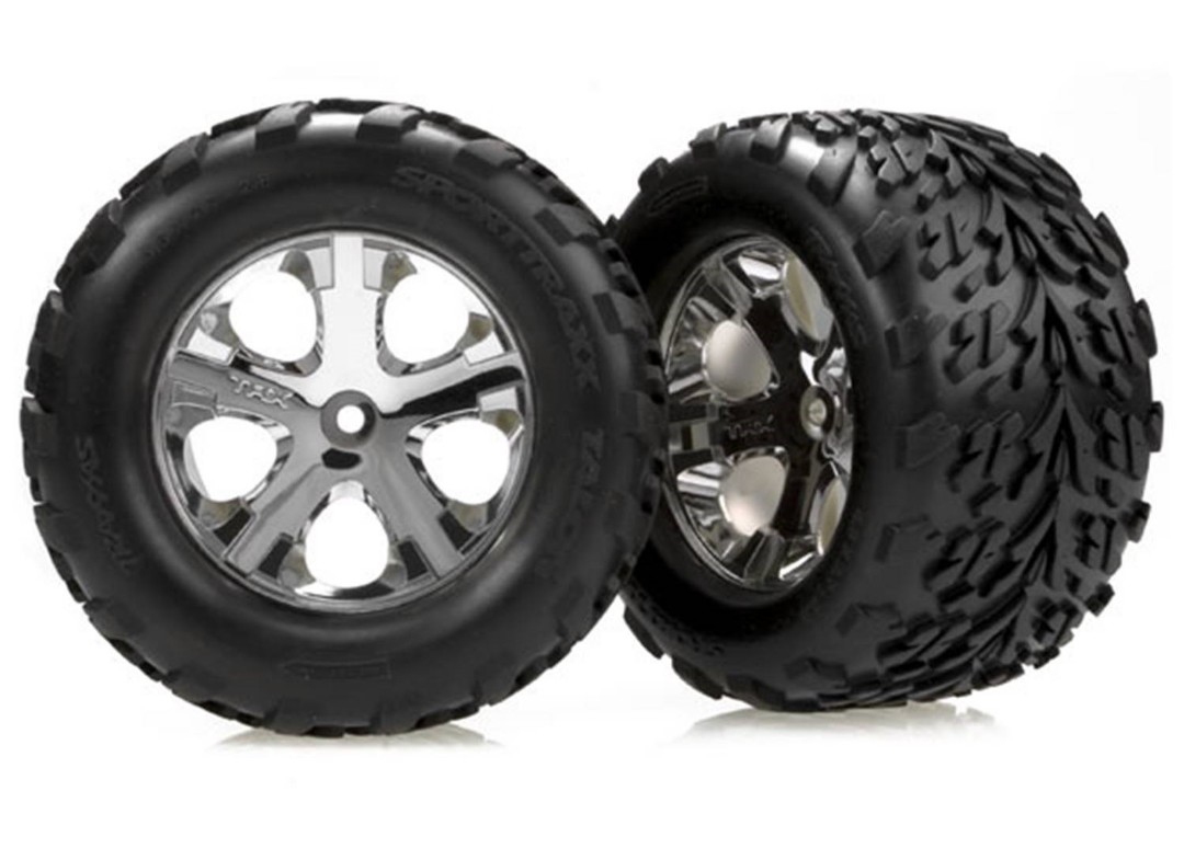 Traxxas Talon 2.8" in Rear Tires w/All-Star Chrome Wheels (2)