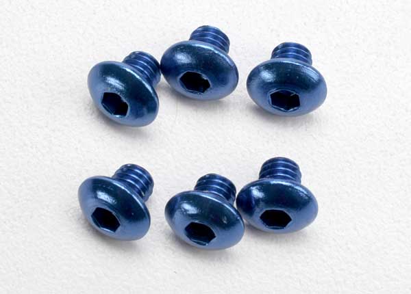 Traxxas 4x4mm Aluminum Button Head Screws (Blue) (6)