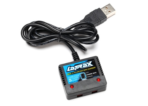 LaTrax Alias USB Dual 3.7V Port LiPo Battery Charger