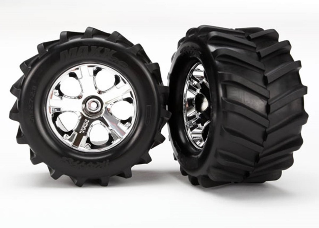 Traxxas Tires and wheels, assembled, glued 2.8" (2)