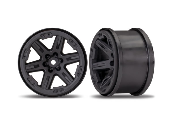 Traxxas Wheels, Rustler 4X4 2.8" (black) (2)