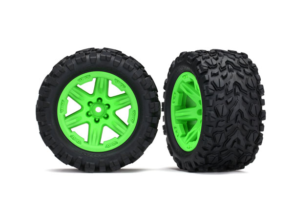 Traxxas 2.8" 2wd Rear RXT Green Wheels / Talon Extreme Tires