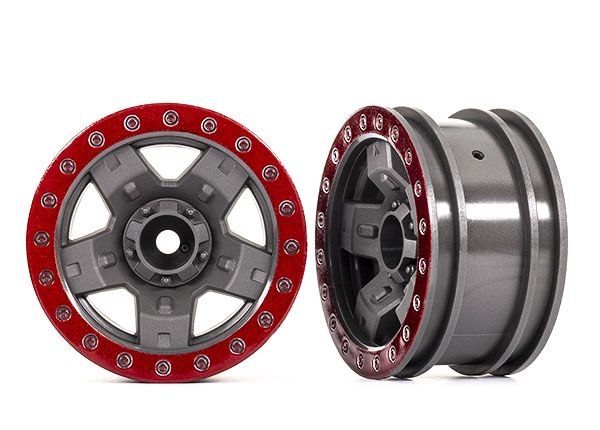 Traxxas Wheels Trx-4 Sprt 2.2 Gray Red Bl